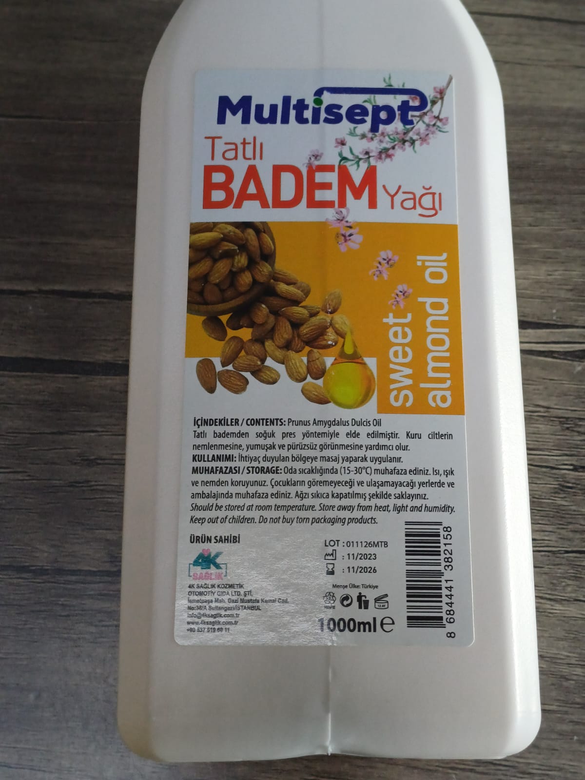 Tatlı Badem Yağı 1000 ML